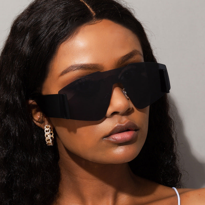 Wholesale PC One-piece Large Frame Wide Leg Sunglasses for Men and Women